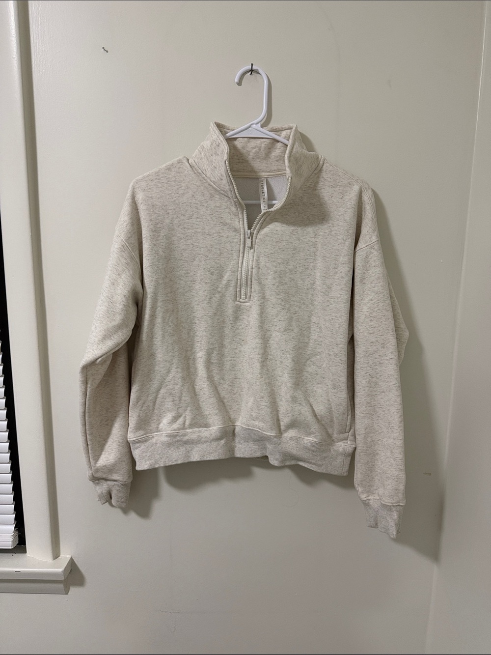Fabletics Cream Quarter-Zip Sweater